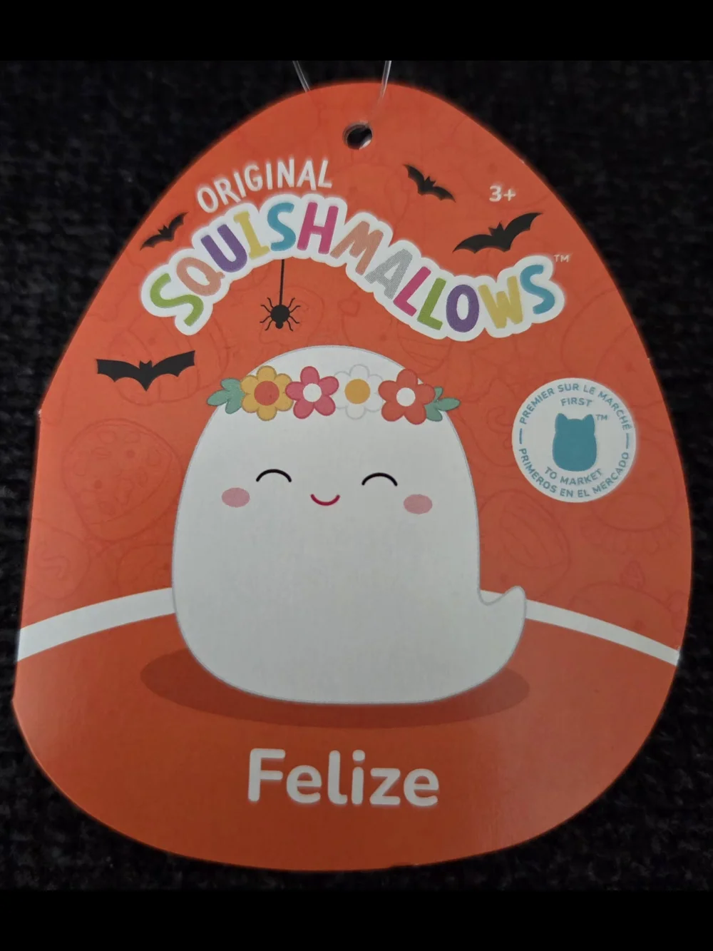 Squishmallows White Felize with Multicolor Floral Crown